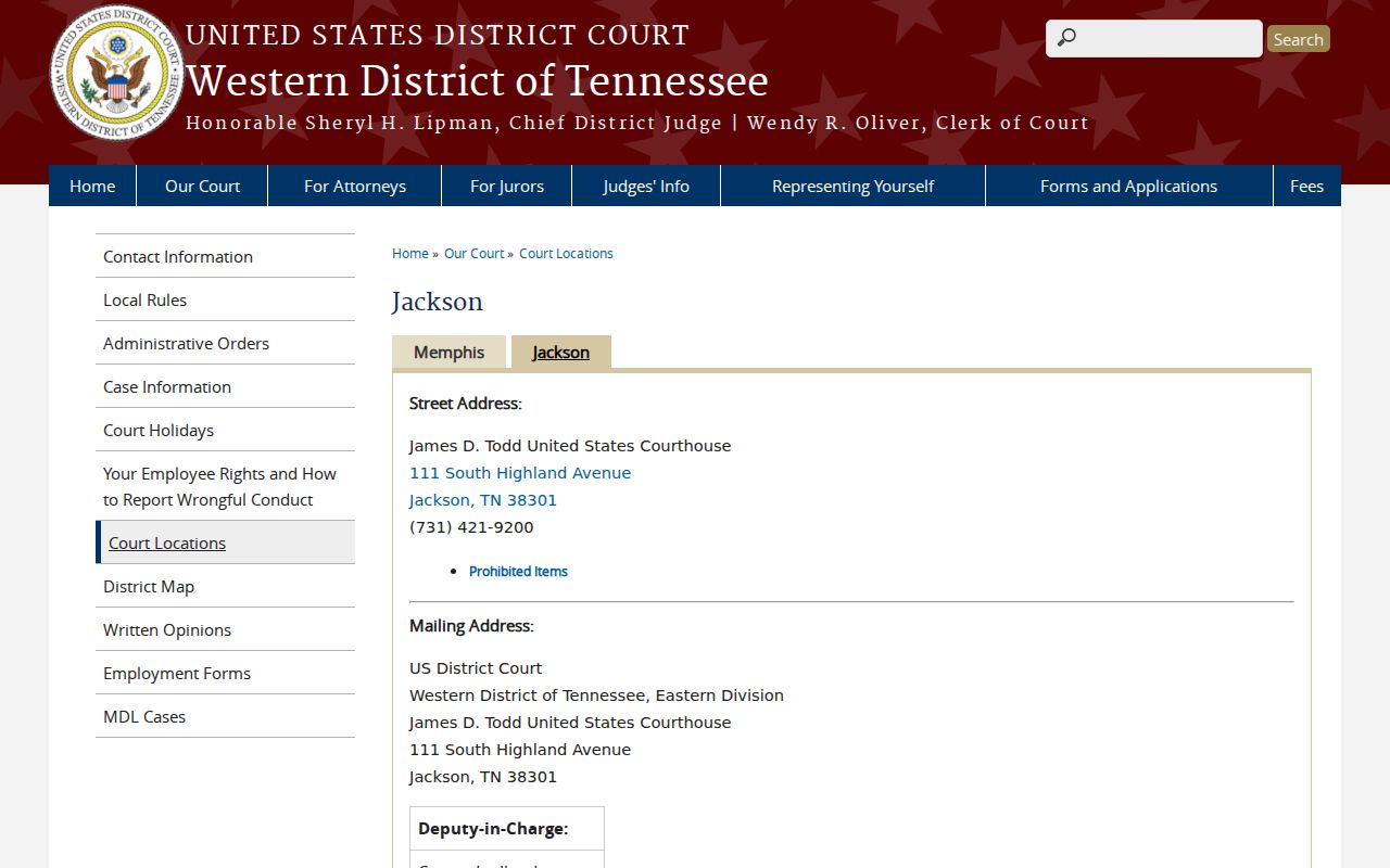 Hardin County federal warrant research, U.S. District Court courthouse in Jackson